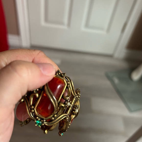 EDWARDIAN SELRO Vintage bronze and orange Bracelet 7 inches 🧡 HOST PICK - Picture 8 of 8
